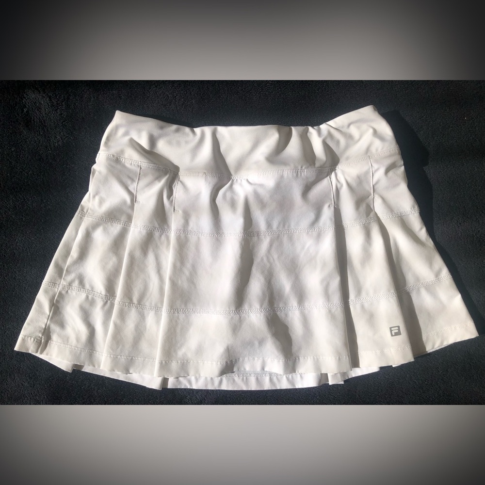 Fila Pleated White Tennis Mini Skirt S